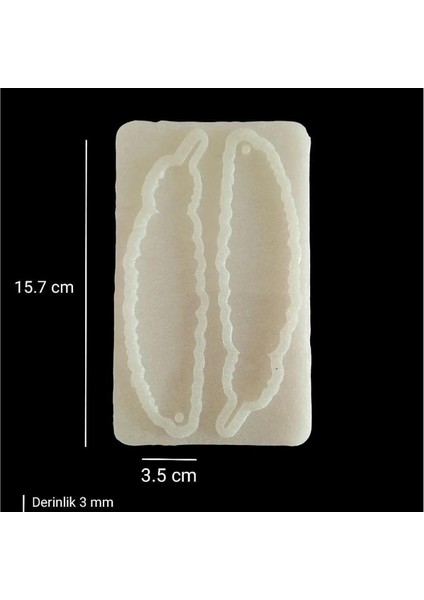 15,7cm x 3,5cm - Ikili Tüy Hobi Silikon Kalıp fiyatları