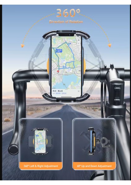 Motosiklet, Elektrikli Scooter, E-Bike , Bisiklet Telefon Tutucu Gidona Bağlantılı /çevirmeli Kilitli indirimleri