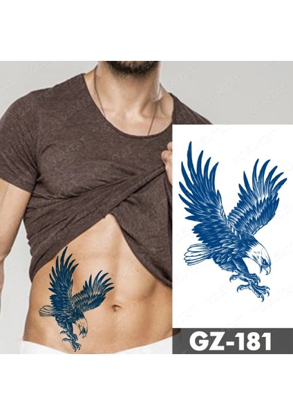 1 Ay Kalıcı Gerçekci Kartal Geçici Dövme Tattoo GZ-181