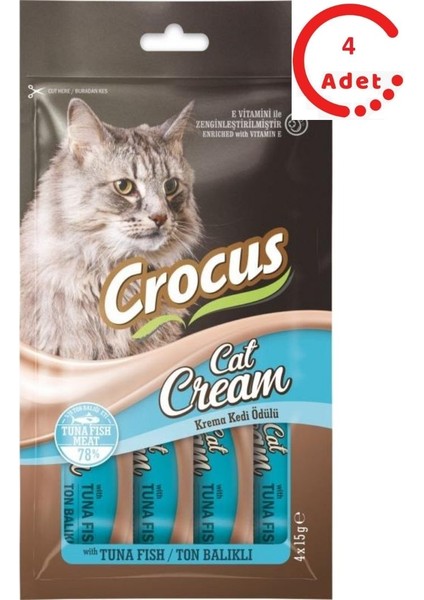 Ton Balıklı Krema Kedi Ödülü 4*15 gr x 4 Adet