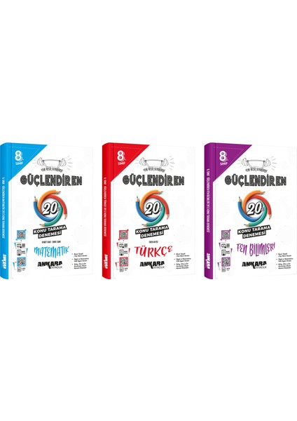 2025 8. Sınıf LGS Matematik - Türkçe - Fen Bilimleri Konu Tarama Denemesi 3 Kitap