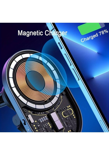 W13 Manyetik Magsafe Uyumlu 15W Şarj Araç Içi Telefon Tutucu fiyatları