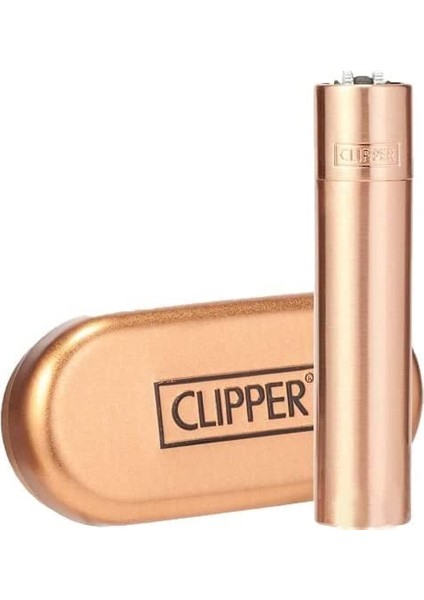 Clipper Çakmak Rose Gold Metal Çakmak Hediye Kutulu