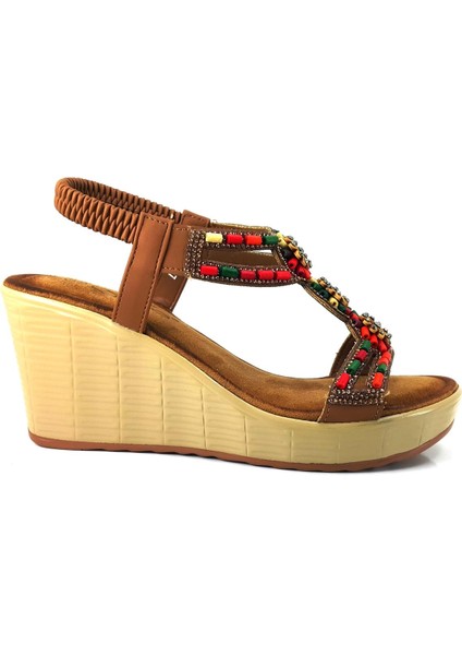 1563 24YS Kadın Günlük Sandalet Camel