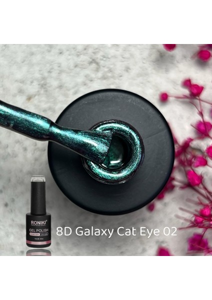 Kedi Gözü Kalıcı Oje 8D Galaxy Cat Eye 02 + Mıknatıs 2'li Set