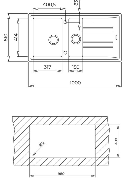 Stone 60 B-Tg Metalik Siyah Evye-Ark 938 Siyah Armatür Seti