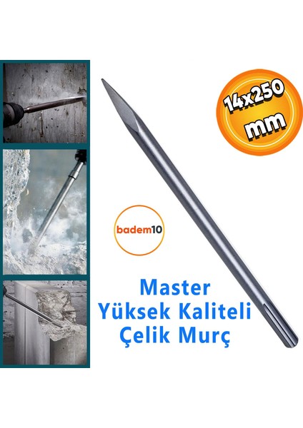 Murç Düz Uç Kırıcı Keski Beton Kaya Taş Maden Delici Hilti Ucu 25 cm