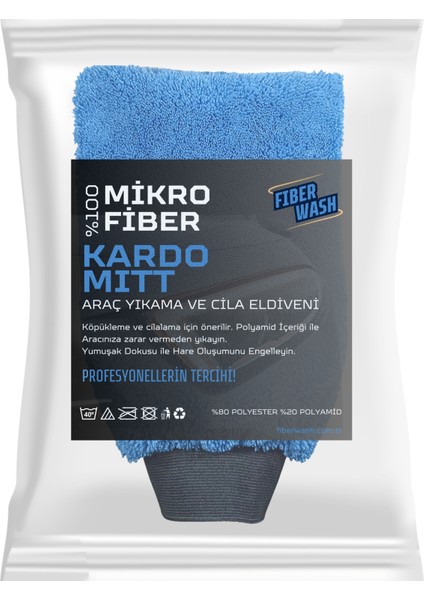 Kardomıtt Mikrofiber Oto Yıkama ve Cila Eldiveni