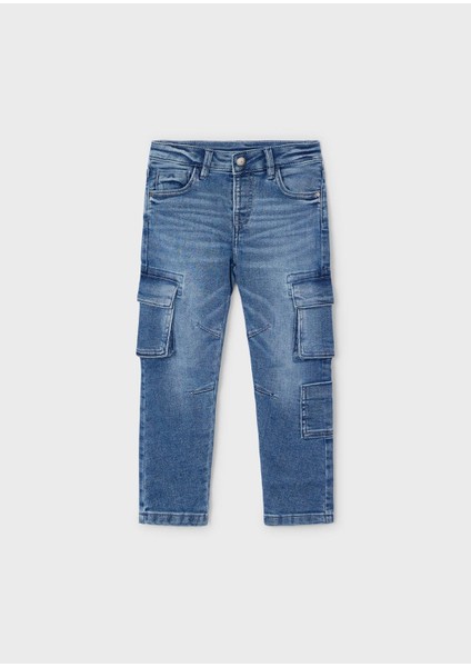Erkek Çocuk Kargo Cepli Kot Pantolon modelleri