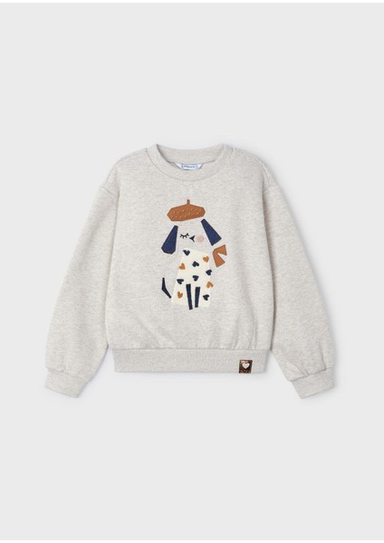 Kız Çocuk Işlemeli Sweatshirt