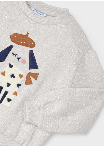 Kız Çocuk Işlemeli Sweatshirt