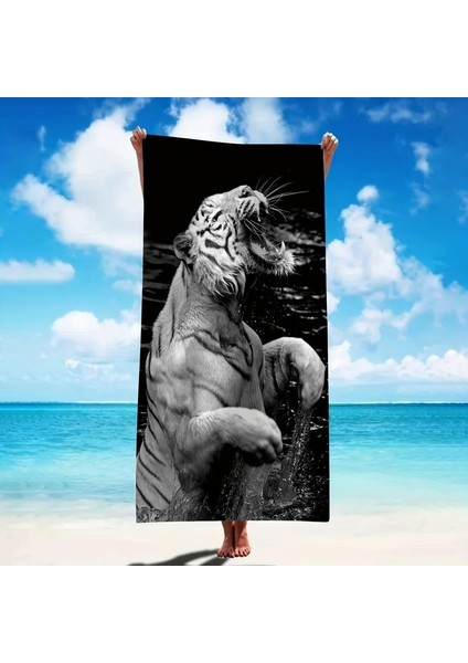 80X150CM Plaj Havlusu & Banyo Havlusu Su Emici Kum Tutmaz Organik Mikrofiber Pamuk