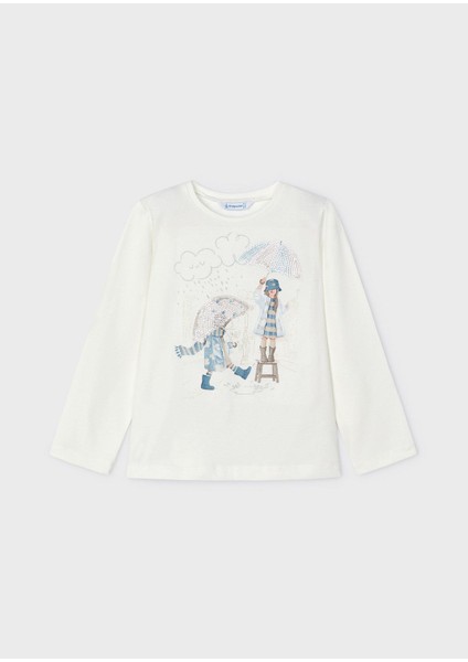 Kız Çocuk Baskılı Sweatshirt