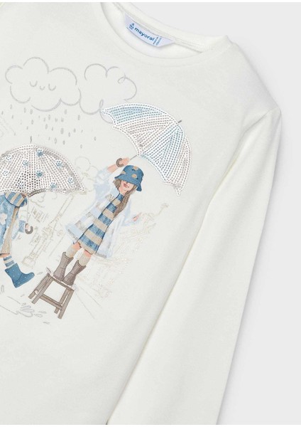 Kız Çocuk Baskılı Sweatshirt