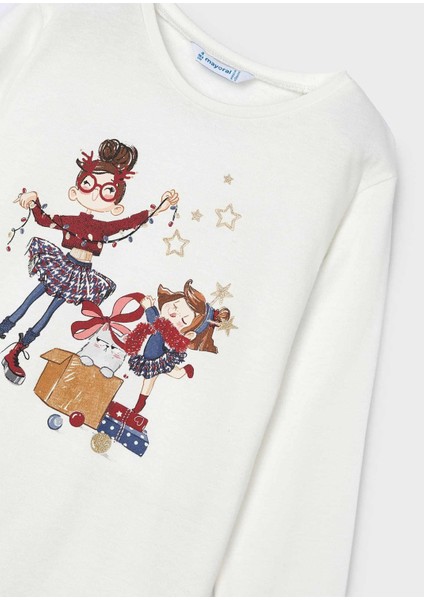 Kız Çocuk Baskılı Sweatshirt
