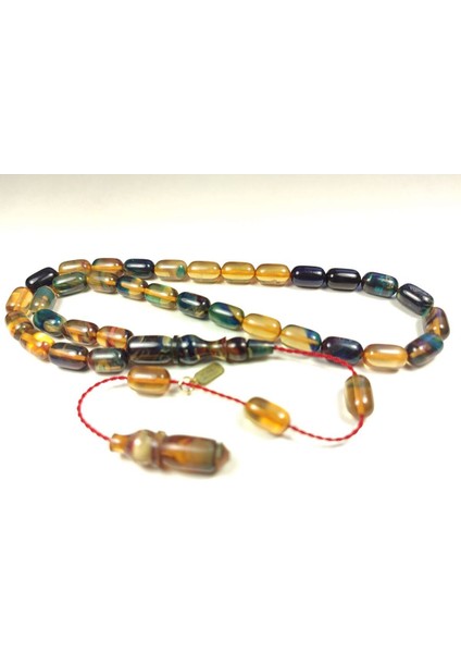 Mehmet Mercan Usta Eseri Imzalı Aykırı Renk Hareli Sıkma Kehribar Sertifikalı 5126