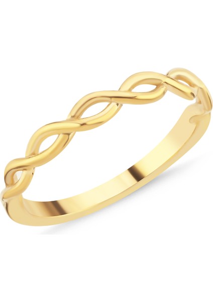 Gümüş Altın Kaplama Sarmal Yüzük