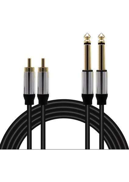 LD398 2x 6.3 mm Mono Erkek 2x Rca Erkek 1.5 mt Kablo