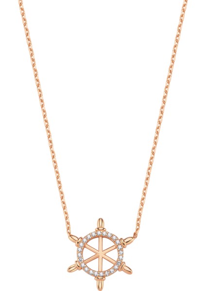 Rose Gümüş Taşlı Dümen Kolye fiyatları