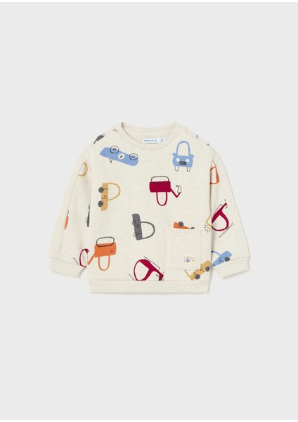 Erkek Bebek Baskılı Sweatshirt