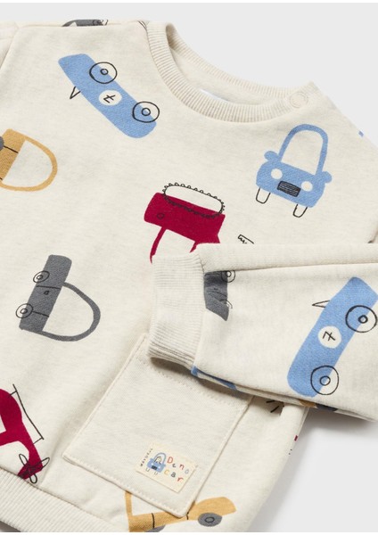 Erkek Bebek Baskılı Sweatshirt