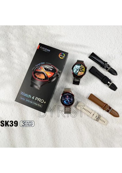 SK39 Amoled Ekran 46MM 3 Kordonlu Watch 4 Pro Titanyum Space Edition Akıllı Saat