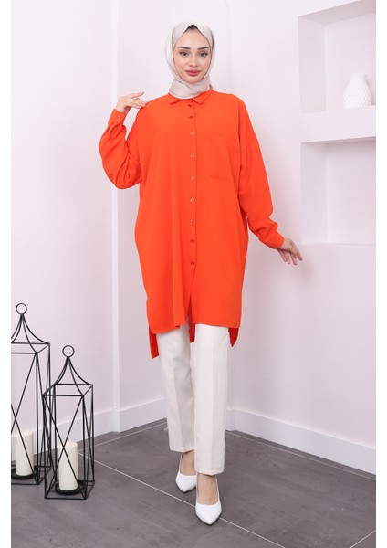 Orange Yırtmaçlı Cepli Tunik fiyatları