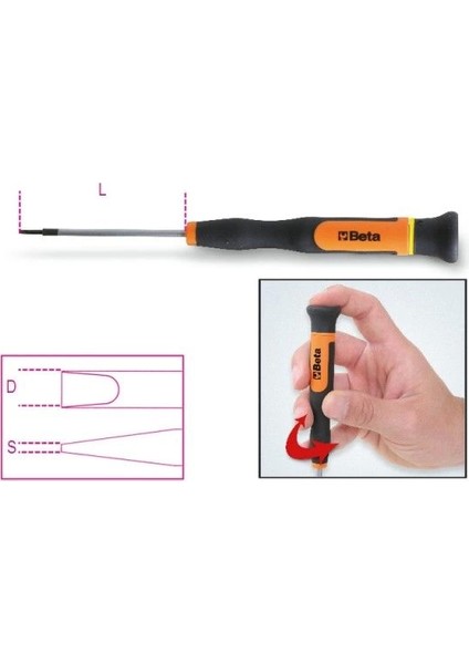 Düz Mikro Tornavida 1257LP 2,0