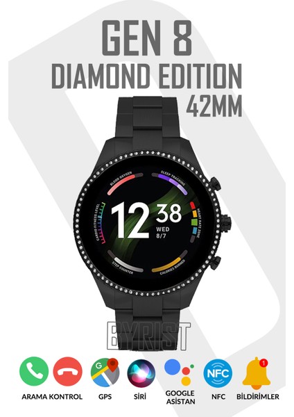 Watch Diamond Series Gen 8 42MM Kadın/erkek Metal/silikon Kordon Limited Edition Akıllı Saat