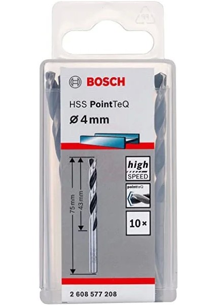 Metal Matkap Ucu Hss Pointteq (Dın 338) 2,0 mm (10 Adet) - 2608577188