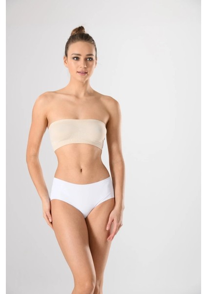 Kadın Tekli Ten Lazer Kesim Iz Yapmaz Silikonlu Örme Slip Külot