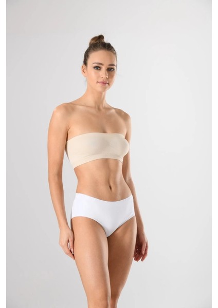 Kadın Tekli Ten Lazer Kesim Iz Yapmaz Silikonlu Örme Slip Külot