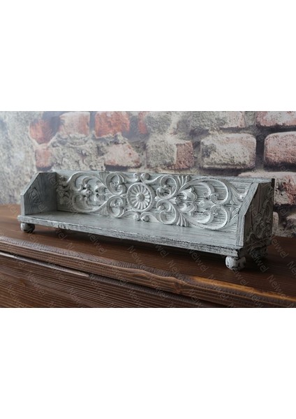 Vintage Tenna Eskitme Beyaz Ahşap Stand Raf modelleri