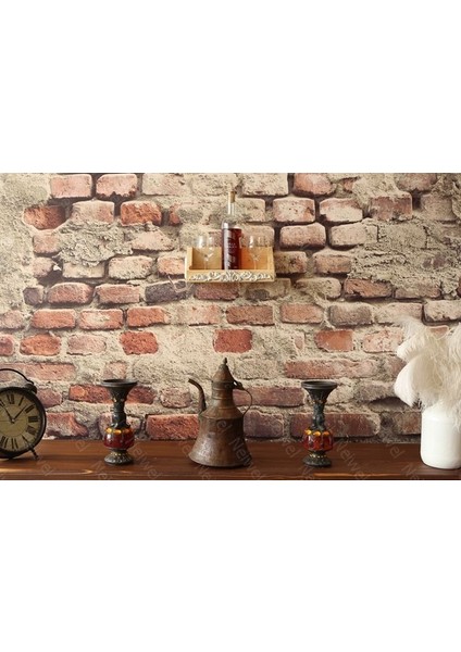 Vintage Tuen Naturel Ahşap Bar Raf