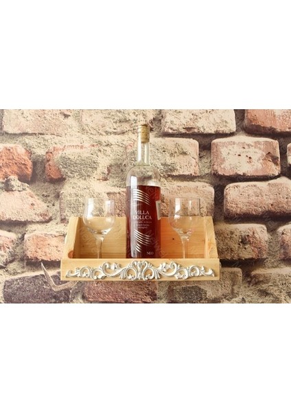 Vintage Tuen Naturel Ahşap Bar Raf