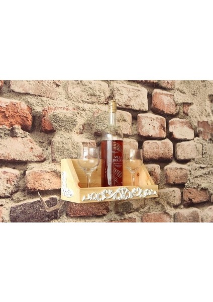 Vintage Tuen Naturel Ahşap Bar Raf
