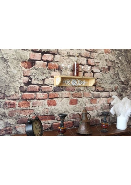Vintage Duen Naturel Ahşap Bar Raf modelleri