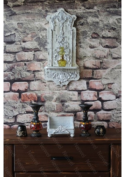 Vintage Liva Eskitme Beyaz Ahşap Stand Raf modelleri