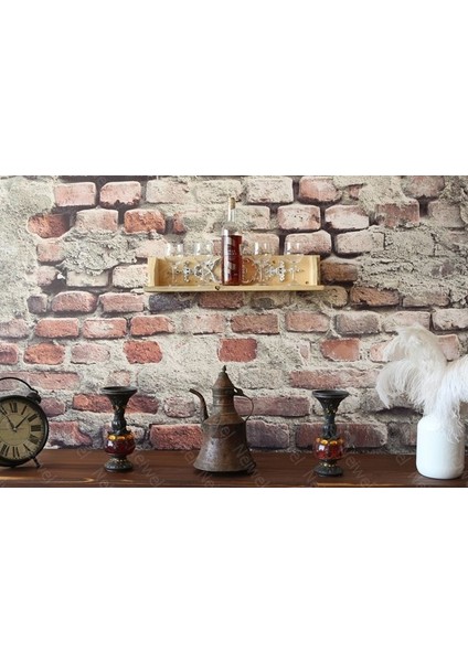 Vintage Duen Nio Naturel Ahşap Bar Raf fırsatları