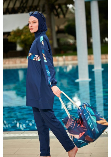 Desenli Tam Kapalı Tesettür Mayo R2413 fiyatları