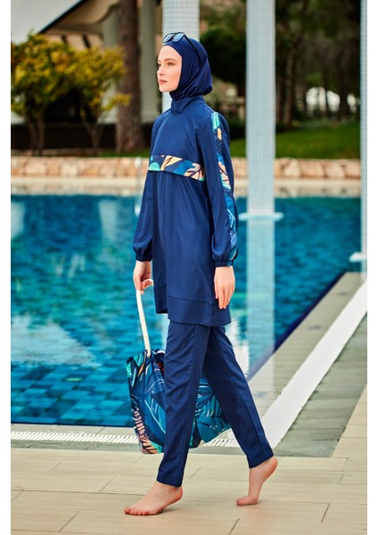 Desenli Tam Kapalı Tesettür Mayo R2413 modelleri