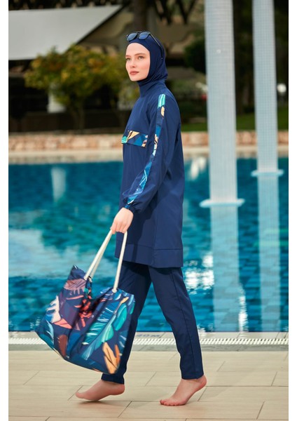 Desenli Tam Kapalı Tesettür Mayo R2413 indirimleri