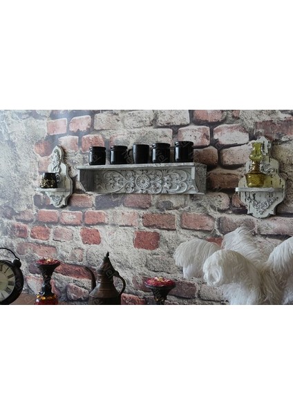 Vintage Doa Eskitme Beyaz Ahşap Raf fırsatları