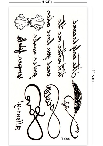 Yazı ve Sonsuzluk Sembolü Geçici Dövme Tattoo fiyatları