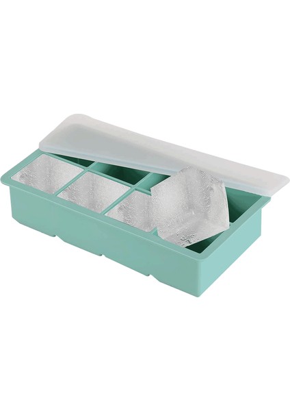 Iles Gurme Kapaklı Premium Büyük 8 Bölmeli Silikon Buzluk Buz Kalıbı, Yeşil fırsatları