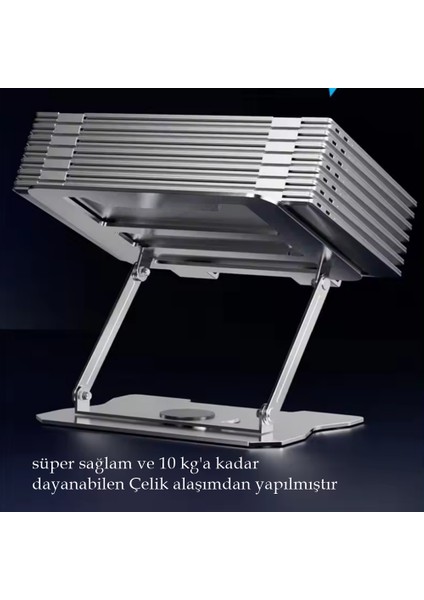 360'DÖNEN Çelik Laptop Standı Dizüstü Bilgisayar Tablet Yükseltici Telefon Tutucu fiyatları