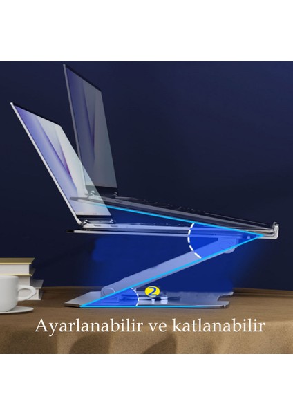 360'DÖNEN Çelik Laptop Standı Dizüstü Bilgisayar Tablet Yükseltici Telefon Tutucu fırsatları