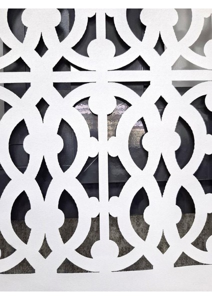 Lazer Kesim Stor Perde Kalın Kumaşlı Beyaz Renk LZR314 indirimleri