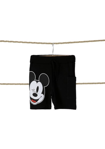 Alp Kids Mickey Mouse Baskılı Yan Cepli Erkek Çocuk Şort