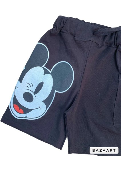 Alp Kids Mickey Mouse Baskılı Yan Cepli Erkek Çocuk Şort